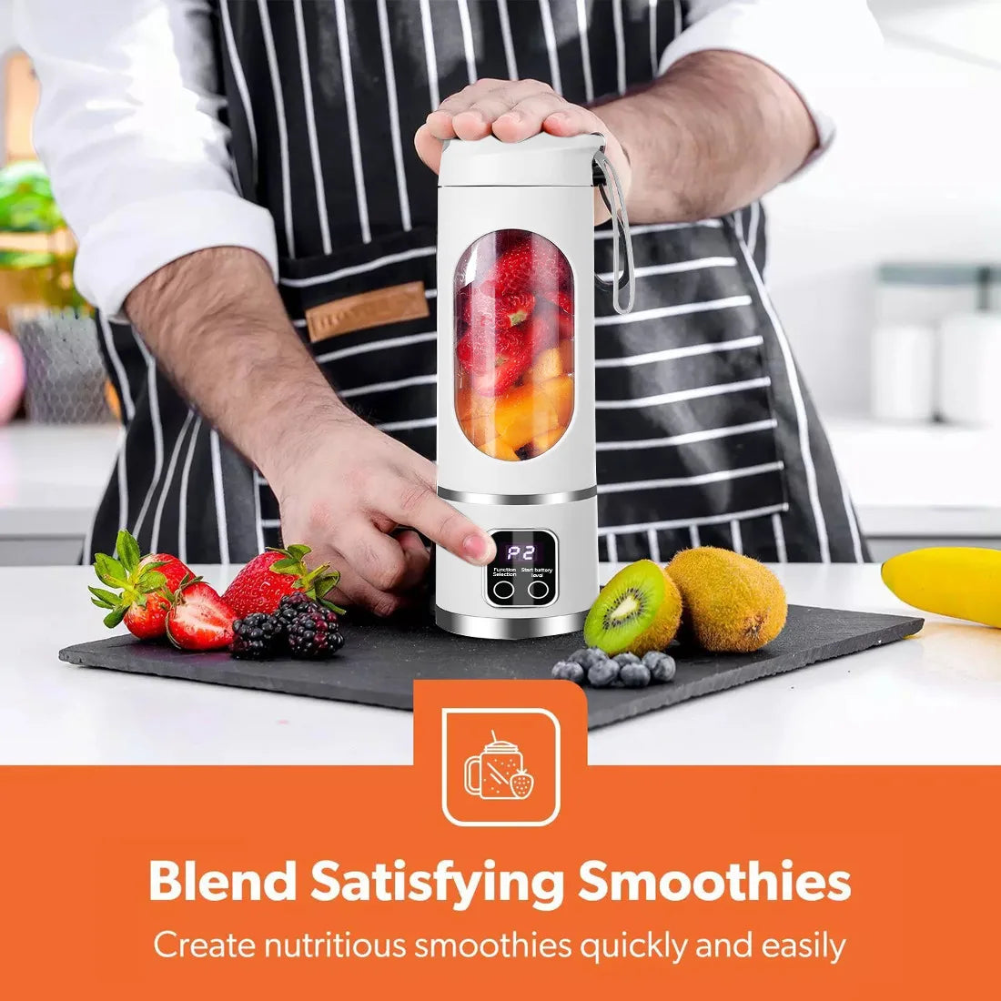 Portable USB Blender – Rechargeable Smoothie Maker (450ml)